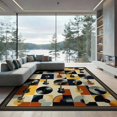 thumbnail image 2 of ODIKA 8'x10' Washable Area Rug Guitar Rock Music Vinyl Record Motif Retro String Themed Rocks for Living Room, Under Sectional, Family , Durable, Non-Slip, 2 of 7