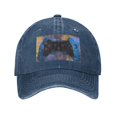 thumbnail image 1 of DouZhe Adjustable Washed Cotton Baseball Cap - Game Controller Gaming Gamepad Prints Vintage Dad Hat Unisex Sports Caps (Blue), 1 of 6