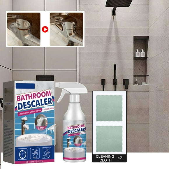 asddcavvf Bathroom Cleaner Shower Room Glass Scale Cleaner Stainless Steel Wash Basin Bathtub Decontamination 60ml 30 Sec Outdoor