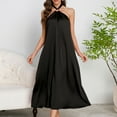 thumbnail image 6 of Kaemgyyd Women Halter Long Nightgown Elegant Sleeveless Backless Nightdress Loose Full Length Flowy Lounge Dress Sleepwear, 6 of 7