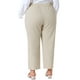 thumbnail image 3 of Pantalones de trabajo de oficina de talla grande plisados Agnes Orinda para mujer, de cintura alta, rectos, casuales de negocios con bolsillo 3X color caqui claro, 3 of 5