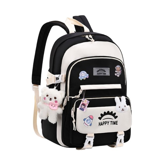 Mochila escolar encantadora para niñas, Bolsa Escolar Linda para niñas adolescentes, mujeres, estudiantes, mochilas de día casuales de viaje con alfileres y colgante Fivean unisex