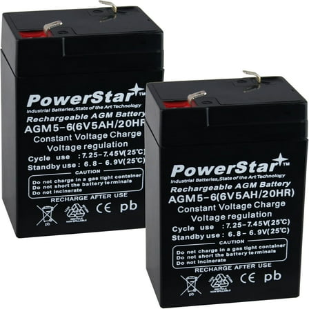 PowerStar 2 Year Warranty 2 Pack 6 Volt 4.5AH Rechargeable Game Deer Feeder Battery 6V