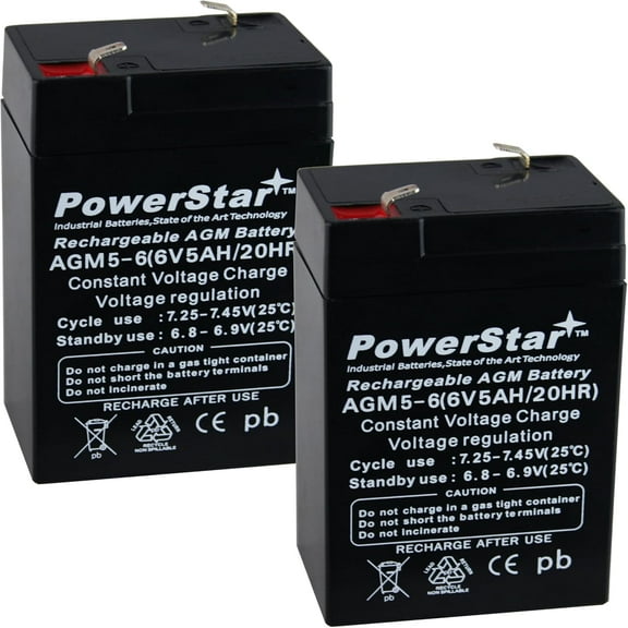 PowerStar 2 Year Warranty 2 Pack 6 Volt 4.5AH Rechargeable Game Deer Feeder Battery 6V