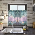 thumbnail image 4 of Yayeee Kitchen Curtains Tier Pair Light Filtering 27"x36" Rod Pocket Short Cafe Window Panel, Purple Forest Scene, 4 of 7