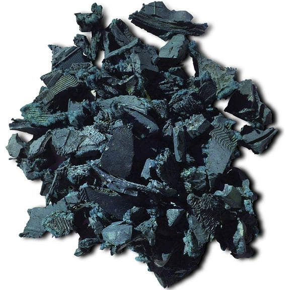 NuPlay Rubber Mulch Landscaping Bark – Rubber Nugget Weed Barrier Garden Ground Cover, 4 Pack, Blue