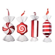 Christmas Tree Ornaments DIY Candy Hanging Pendant Xmas Tree Party Decor 32CM Red and White,Pendant