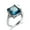 Blue, variant on Rainbow Princess Cut AAA CZ Band for Female 925 Silver Engagament Ring Size 6-10