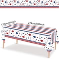 thumbnail image 3 of 4th of July Decorations Patriotic Tablecloth,Disposable Plastic Table Covers,American Flag Table Cloth,Rectangle Usa Star Stripe Table Cover for Memorial Day Fourth Independence Day 250th Decorations, 3 of 5