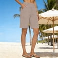 thumbnail image 2 of Weikingp Womens Shorts，Business Shorts For Women Linen Capri Pants For Women Bermuda Shorts For Women Summer Shorts For Women Ladies Shorts Womens Shorts Beige L, 2 of 8