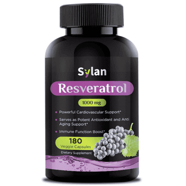 Sylan Trans Resveratrol Supplement 1000mg Polyphenols Supplement 180 Capsules Veggie Non-GMO Made in USA