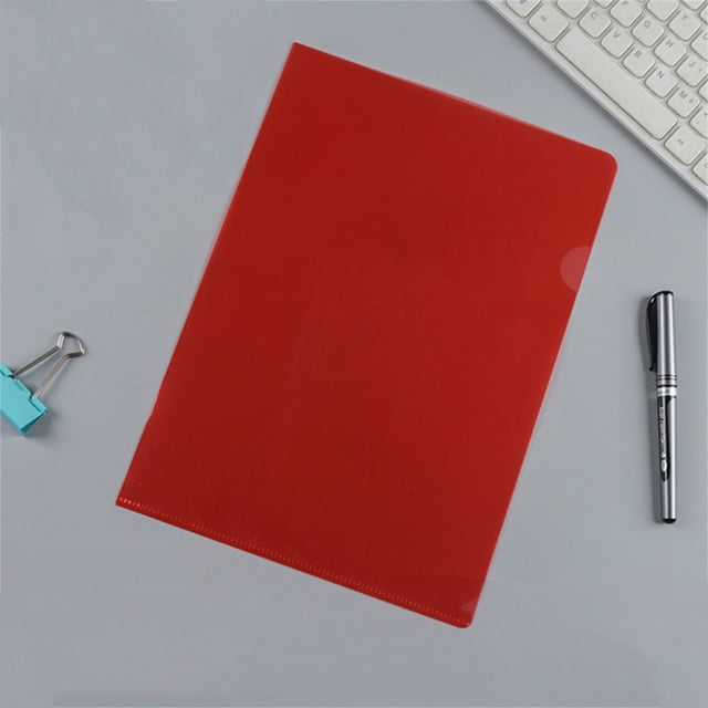 ZTTD 1 Pack Pochette de Documents Transparente, Pochettes de Projet en Plastique Transparent, Pochettes de Projet de Documents, Pochettes de Documents en Plastique, Pochettes de Veste en Poly Papier, Copie de Pochettes, Format Lettre A4, Rouge