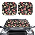 thumbnail image 2 of Windshield Sun Shade, Vintage roses anchors rope black Foldable Car Sun Shade Windshield for Front, 2 Pieces, 2 of 7