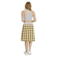 thumbnail image 5 of Women's Plaid Gridal Interlaced Stripes A-line Printed Skirt Casual Wear, 3XL, Dark Brown Mustard White, by Ambesonne, 5 of 6