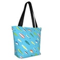 thumbnail image 4 of Cauagu Different Color Fishing Bait Print Canvas Aesthetic Tote Bag for Women Beach Bag Shopping Bags Shoulder Bag Reusable Grocery Bags, 4 of 7