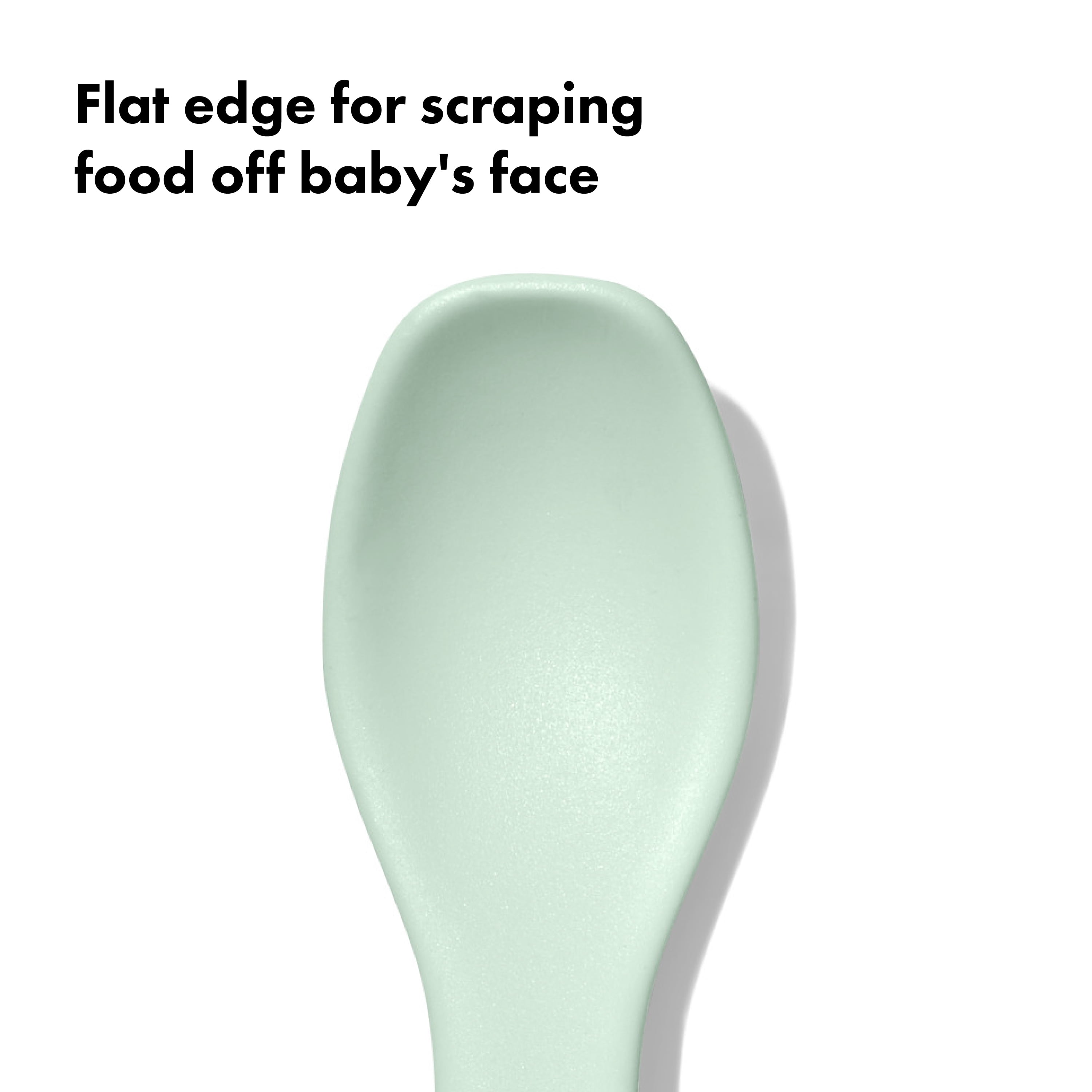 OXO Tot Baby Plastic Feeding Spoon 4 Piece Set, for ages 6+ Months, Multi Color