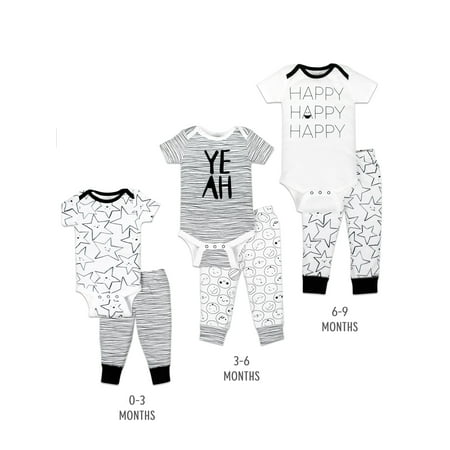 Little Star Organic Grow with Me Bodysuit & Pants Baby Shower Gift Set, 6pc (Baby Boy or Girl, (Best Items For New Baby)