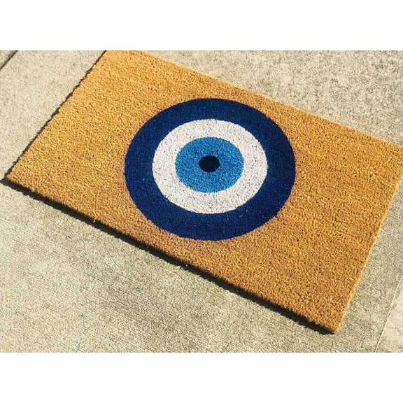 Evil Eye Doormat, Positive Vibes, Outdoor Rug, Welcome Mat, Housewarming Gift, 16x24inch Doormat.