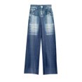 thumbnail image 5 of WTOBBY Women's Casual Print Jeans, Sporty Jeans Style Pants with a Comfortable and Relaxed Fit, Ideal for Leisure Activities and Everyday Wear,Blue L, 5 of 8