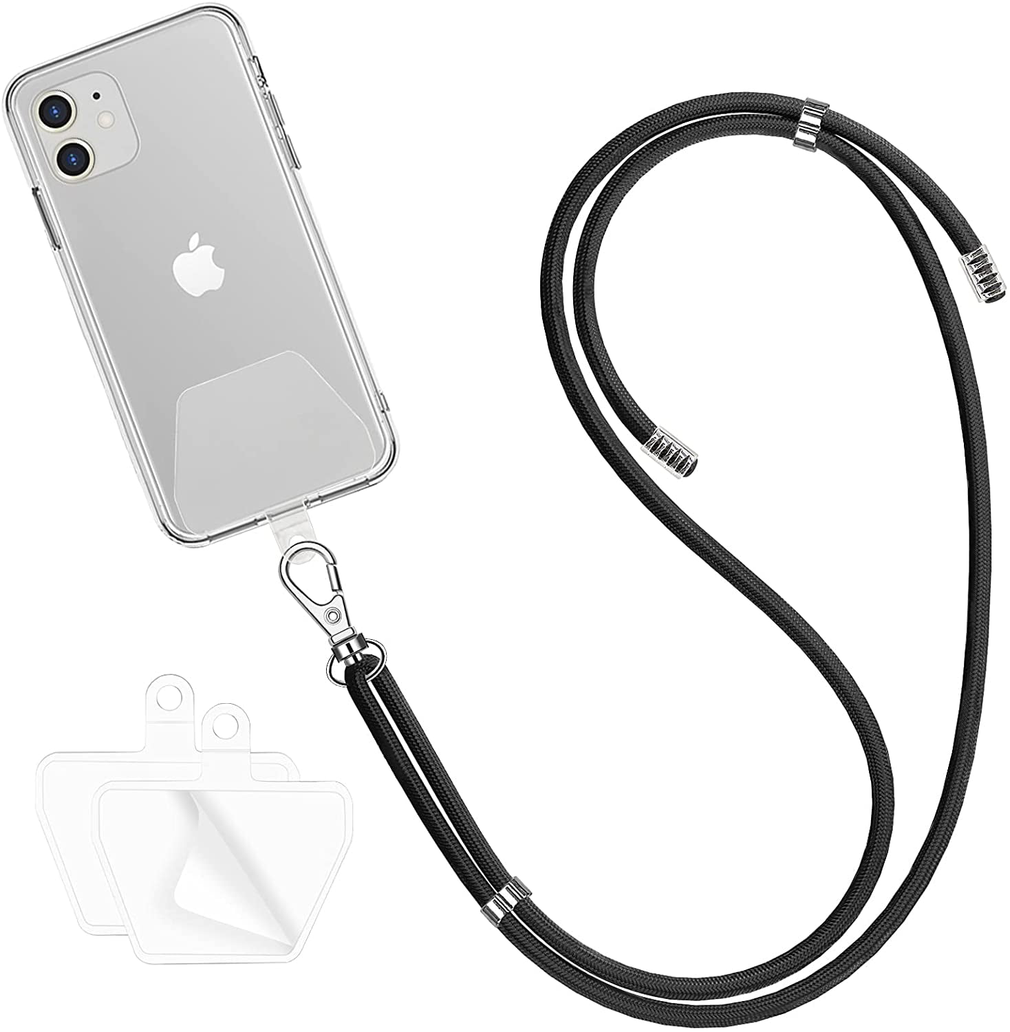 Phone Lanyard,SHANSHUI 4 Pads Universal Cell Phone Lanyard Crossbody Neck and Wrist Strap Phone Charms Fit All Smartpones 