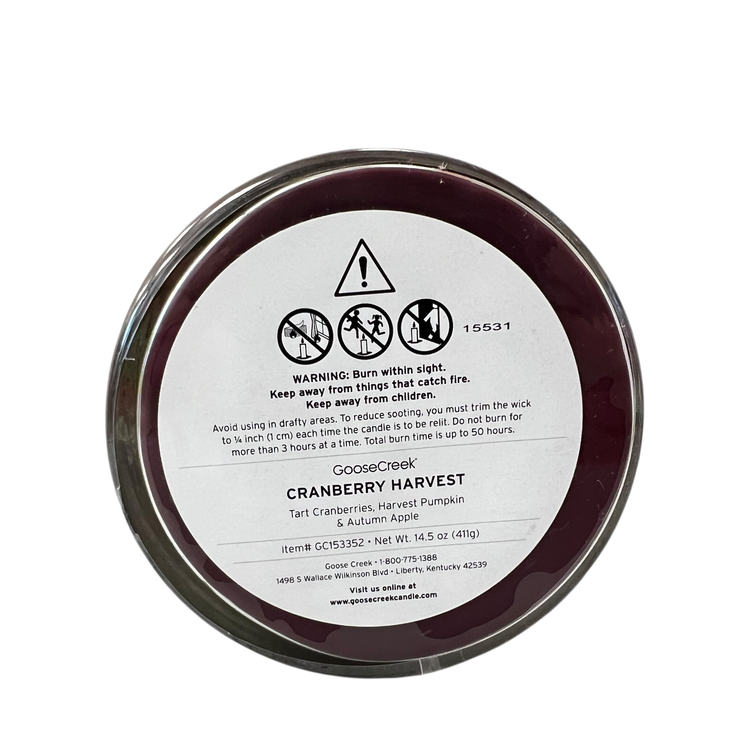 Goose Creek Cranberry Harvest Scented 3 Wick Candle 14.5 oz