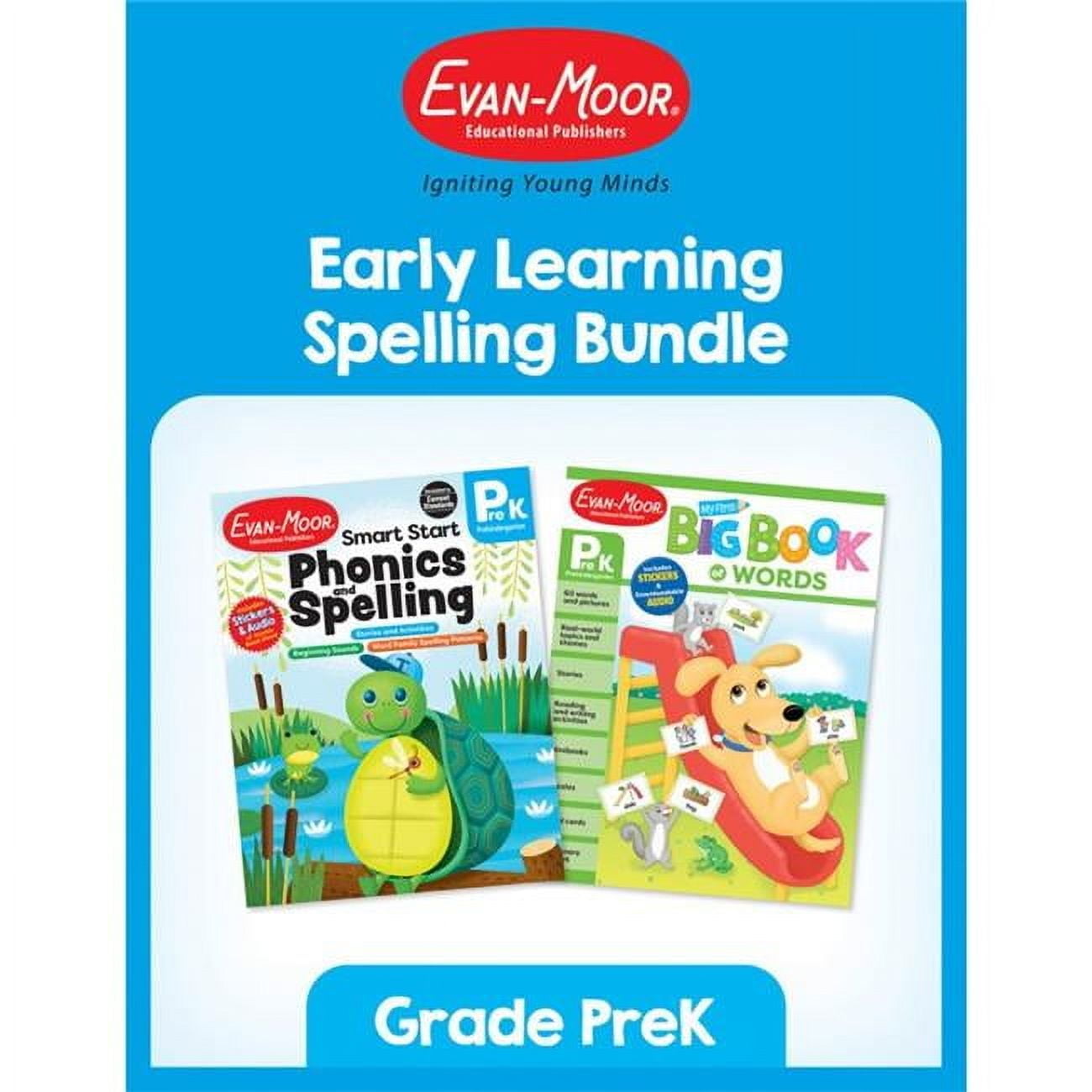 Evan-Moor Early Learning Spelling Activity Book Bundle Grade PreK Workbook 2 Books/Set (EMC6274)