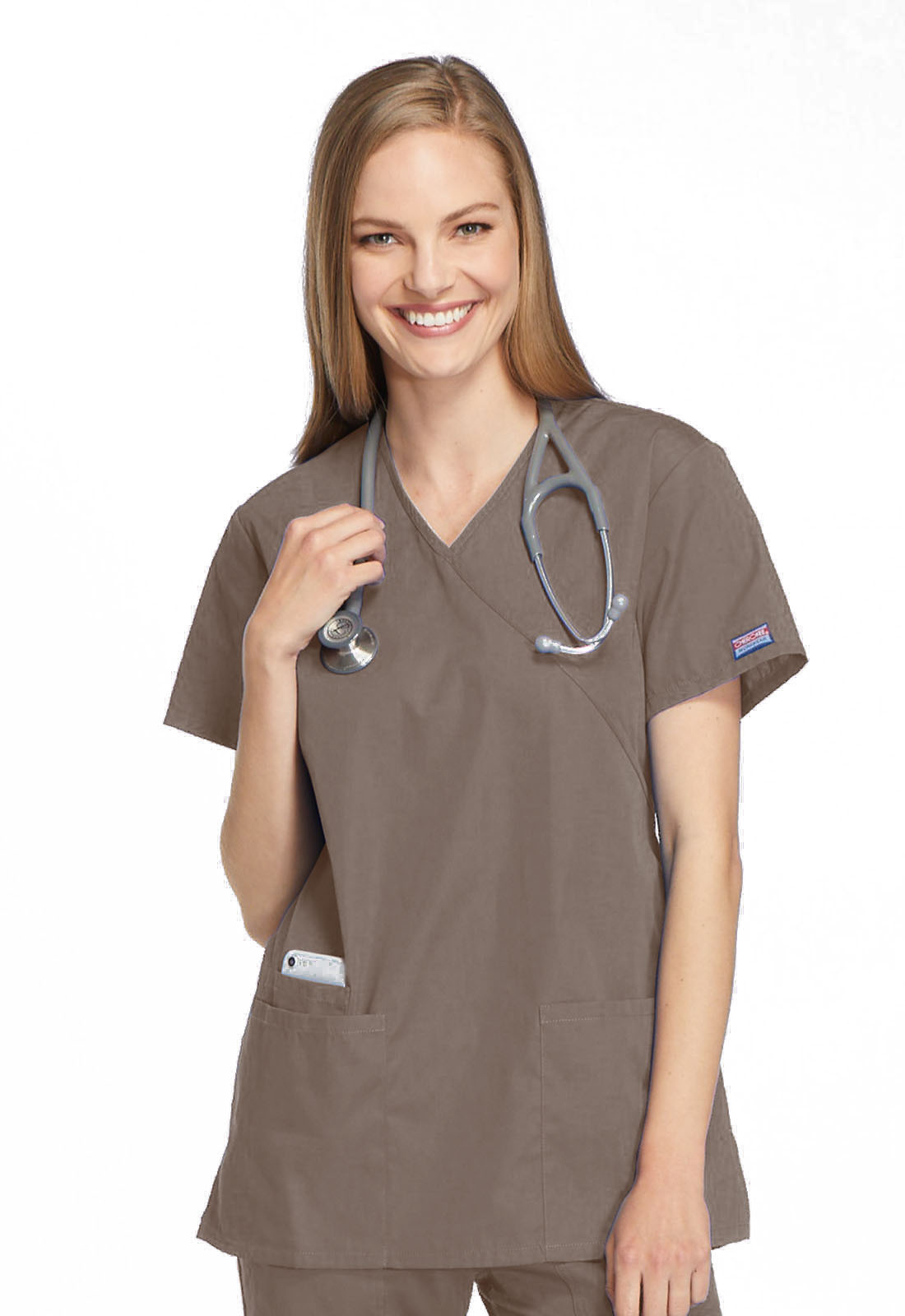 Cherokee Cherokee Workwear Scrubs Top for Women Mock Wrap Tunic 4801