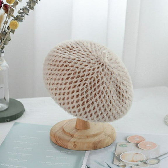 CoCopeaunt New Beret Women’S Autumn And Winter Knitted Cap Spotted Pumpkin Cap Retro British Painter Cap Bud Cap