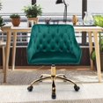 thumbnail image 3 of Swivel Velvet Upholstered Home Office Desk Chair, Ergonomic Adjustable Chair, Modern Leisure Chair, Green, 3 of 7