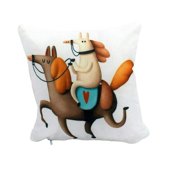MINI: Horse Riding Horse  Pillow & Insert | Throw Pillow | 8 x 8 | Horse Lover | Animal Lover Gift | Tiny House Decor | Lumbar Pillow