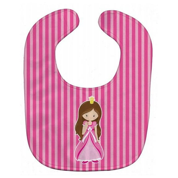 Brunette Girl Princess Baby Bib