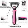 thumbnail image 5 of Dog Cat Brush for Shedding - Dog Deshedding Brush for Long Haired Dogs and Cats, Double Sided Undercoat Rake for Dogs, Dog Cat Pet Hair Grooming Brush Tool(Rose Red), 5 of 7