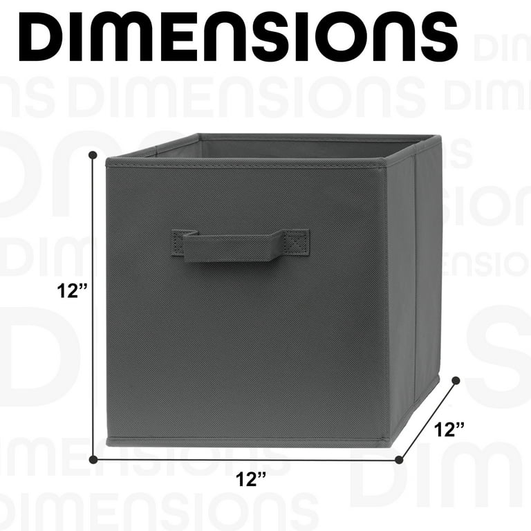 Pomatree 12x12 Storage Cube Bins - 6 Pack - Fabric Cube Storage Bin (Dark  Grey)