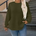 thumbnail image 2 of Stamzod Oversized Sweatshirt for Women Solid Color Long Sleeve Pullover Crewneck Sweatshirts Women Casual Fall Clothes Army Green XXXL, 2 of 5
