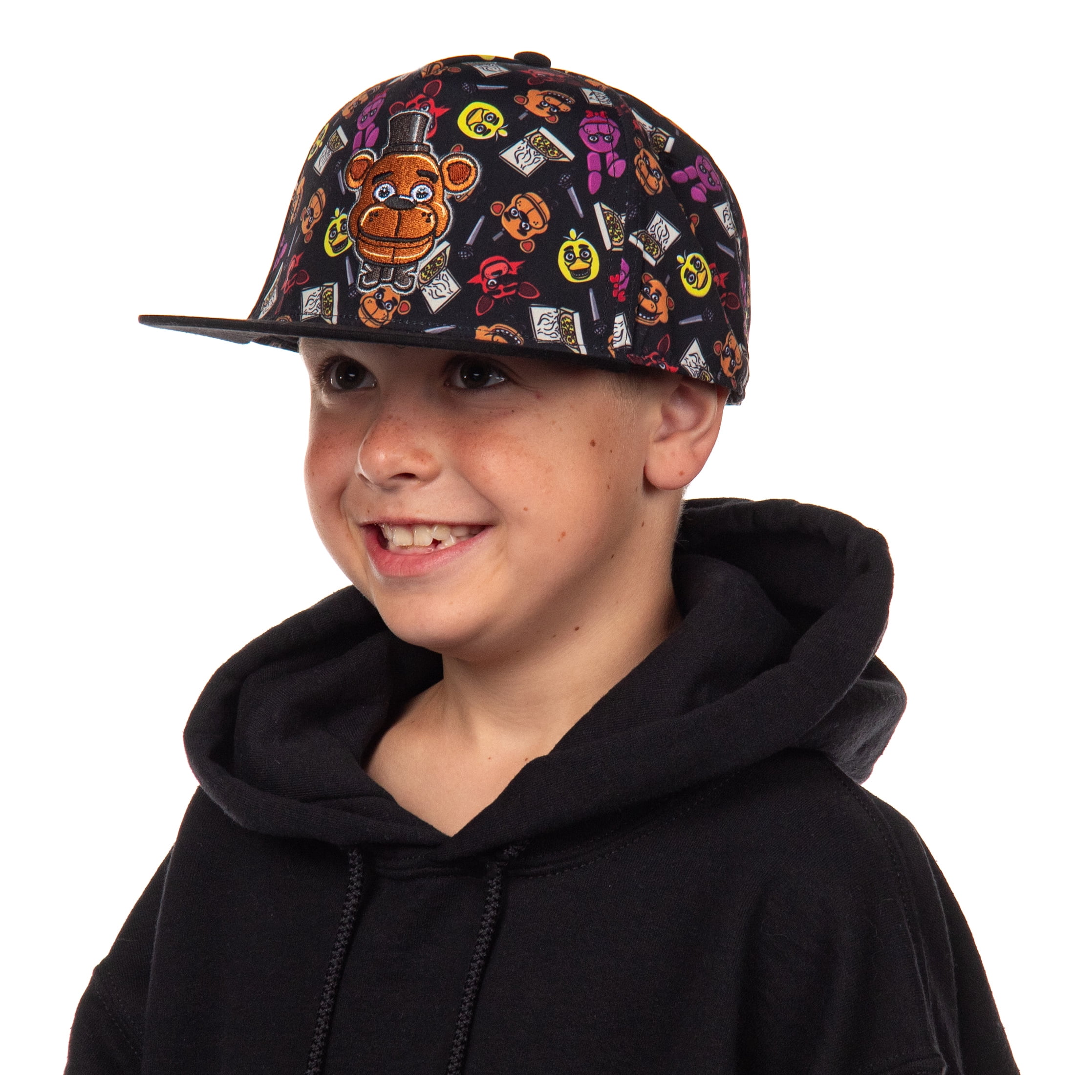 Five Nights at Freddy's Hat Youth AOP Freddy Chica Bonnie Foxy OSFM Adjustable Snapback Baseball Cap