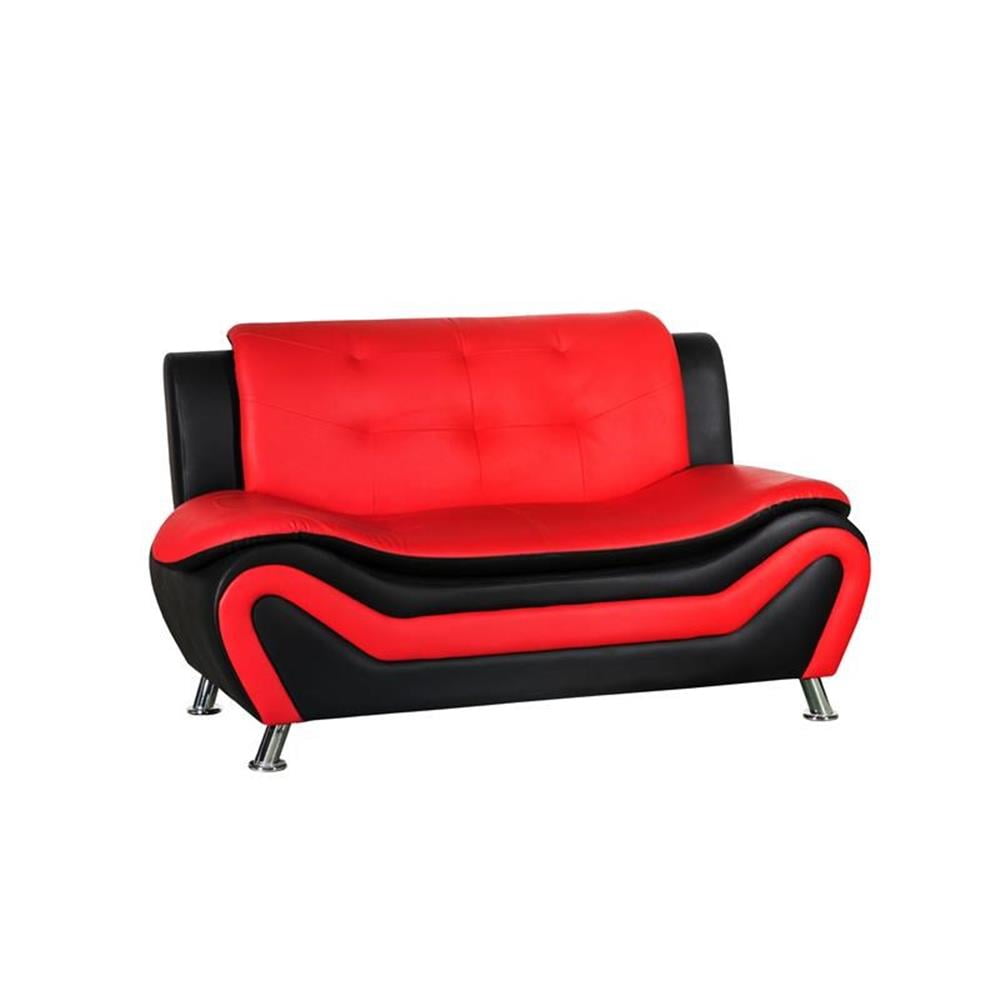 Home Square 2 Piece Living Room Set with Loveseat and Armchair in Black Red Walmart Business Supplies