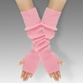 thumbnail image 2 of YUEHUA Y2K Arm Warmers, Black Long Fingerless Knitted Gloves with Thumb Hole, Harajuku Kawaii Punk Gothic Arm Sleeves for Women & Men, Grunge Accessories for Band Party, 2 of 4