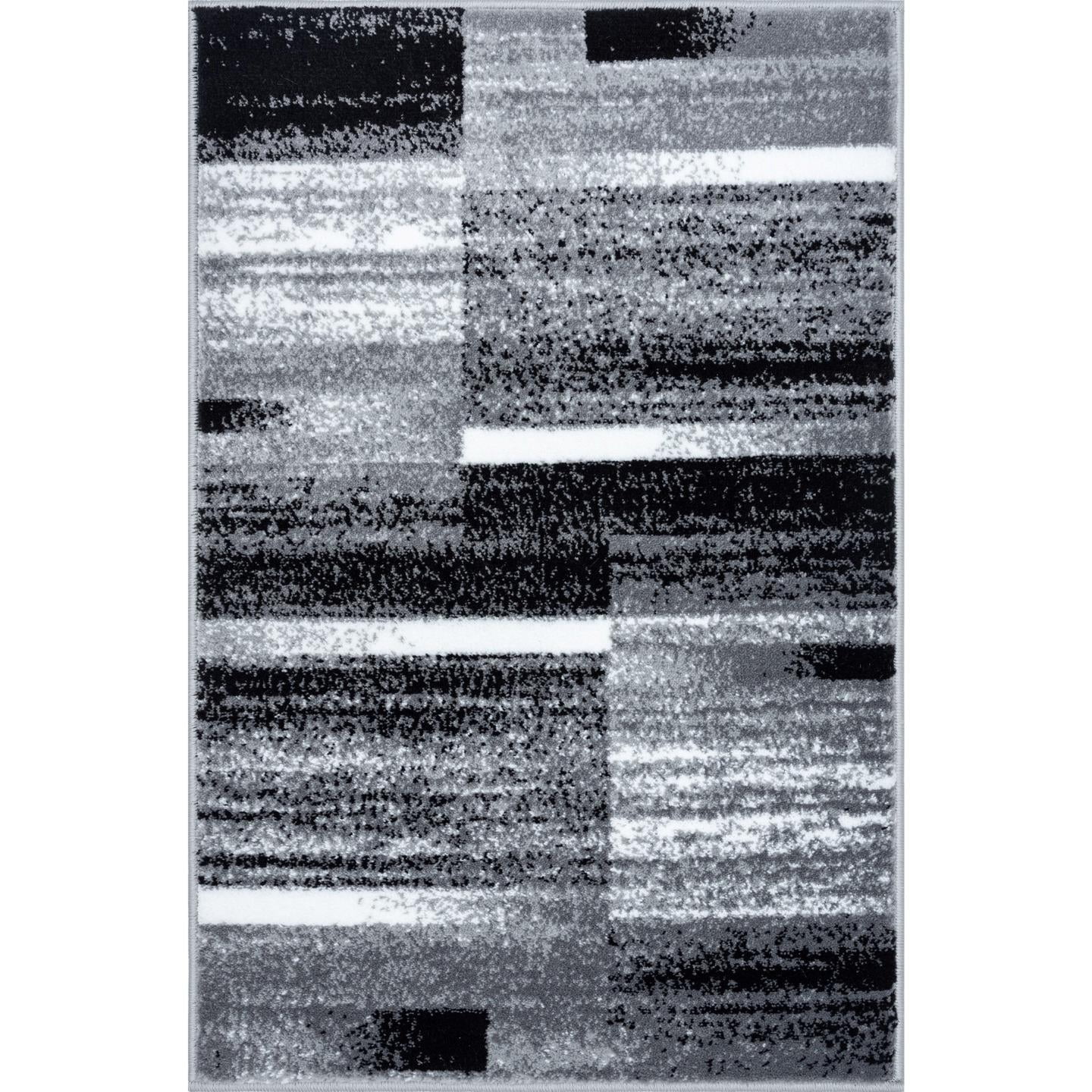 Luxe Weavers Art Deco Abstract Geometric Gray 2x7 Area Rug for Living Rooms
