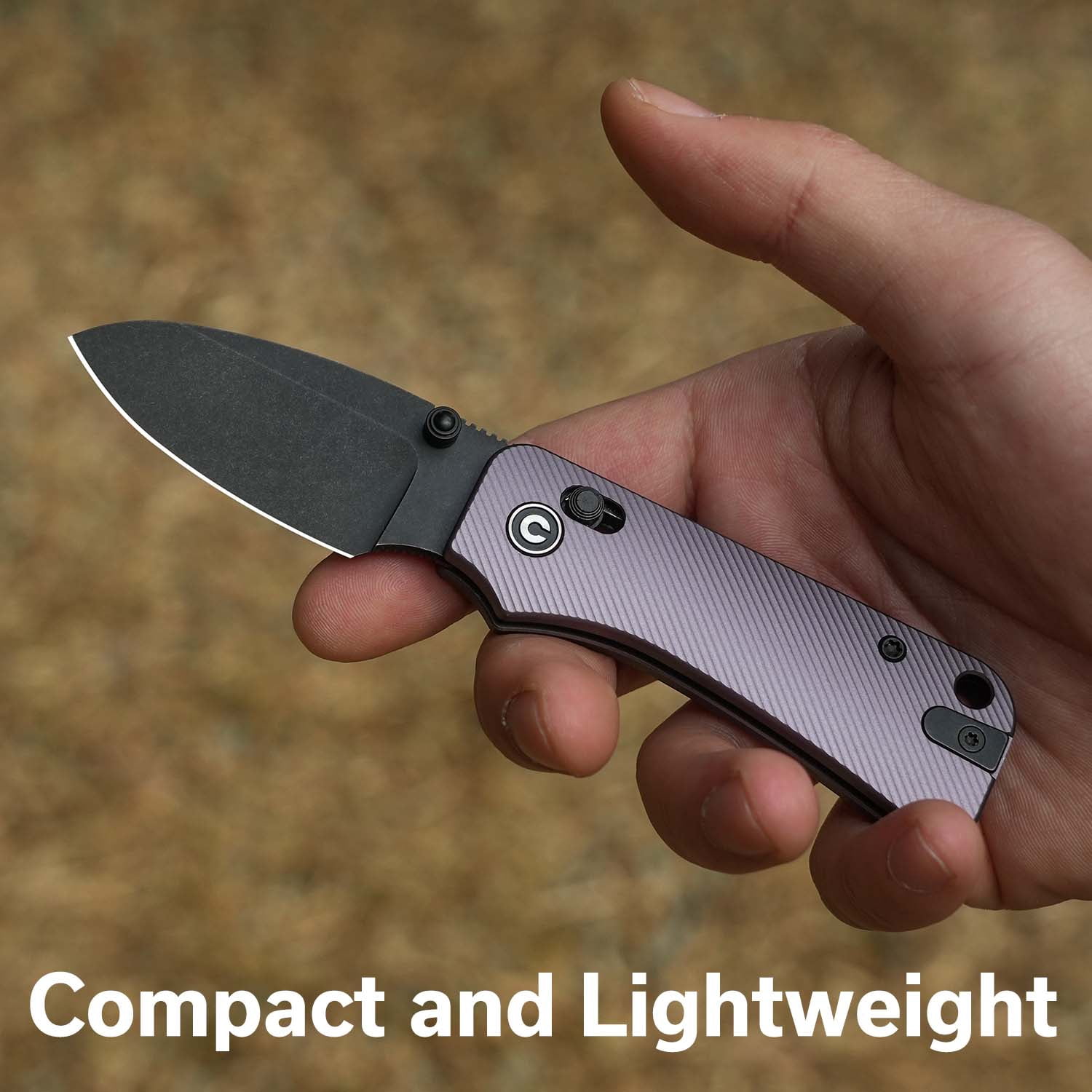 CIVIVI Small Pocket Knife Baby Banter 2 Crossbar Lock folding Knife with 2.34" Nitro-V Blade Aluminum Handle, Titanium Thumb Stud Opener C23074-2