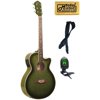 Oscar Schmidt Concert Acoustic/Electric Guitar, OG10CEFTGR, Trans Green Pack, OG10CEFTGR COMP