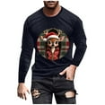 thumbnail image 3 of Visit the JURANMO Store Big and Tall Fall T Shirts for Men Christmas Santa Graphic Round Neck Long Sleeve Tees Loose Fit Casual Fall Tee Tops Navy XL, 3 of 6