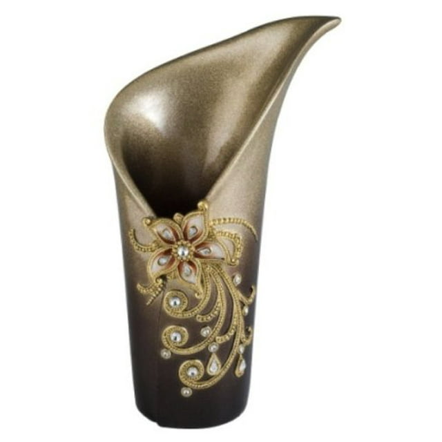 ORE International K-4248-V3 Sapphire Rose Decorative Vase, Silver