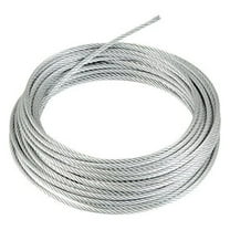 3/8", 7x19 Galvanized Cable: 50, 100, 150, 200, 250 and 500 ft (50 ft Coil) Silver