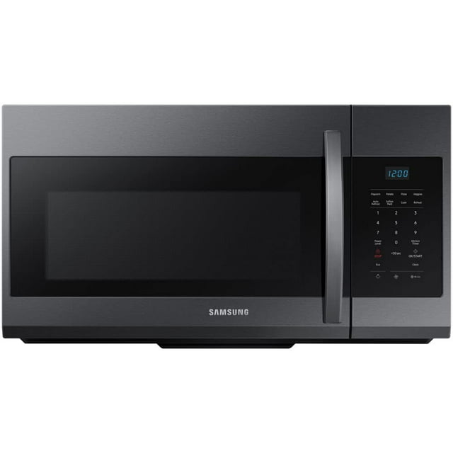 SAMSUNG ME17R7021EG 1.7 pies cúbicos. Pies de microondas para colocar sobre la cocina en acero inoxidable negro