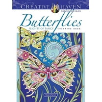 Adult Coloring Books: Insects Creative Haven Butterflies Flights of Fancy Coloring Book, (Paperback)