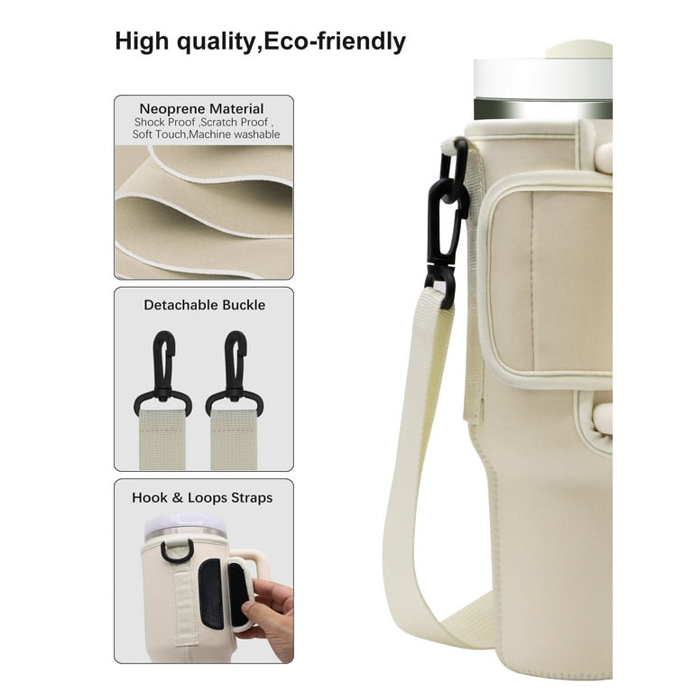 Honrane Adjustable Water Bottle Carrier Bag Holder: Shoulder Strap Cup  Sleeve for Tumblers, 30/40 Oz Water Bottles - Sling Bag Sleeve Holder  Carrier 