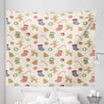 thumbnail image 1 of Christmas Tapestry, Traditional Sweets of Xmas Party Gingerbread Cookies Lollipop Candies with Socks, Fabric Wall Hanging Decor for Bedroom Living Room Dorm, 5 Sizes, Multicolor, by Ambesonne, 1 of 1