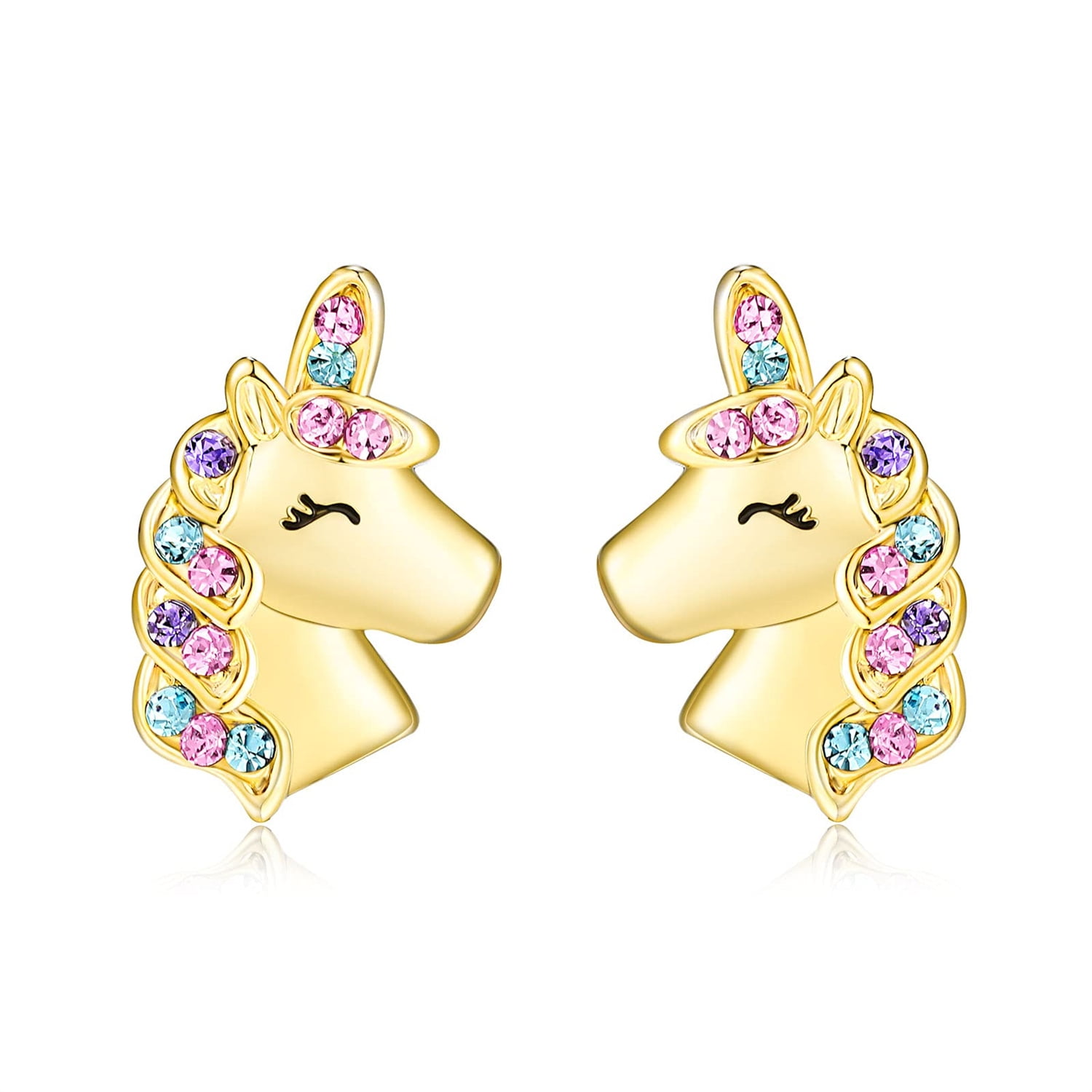 TINGN Unicorns Gifts for Girls Earrings S925 Sterling Silver Post 14K