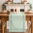 thumbnail image 2 of Sage Green Table Runner 72 Inches Long, Modern Minimalist Grid Pattern Cotton Linen Table Runners Dresser Scarves, Decorative Fabric Tabletop Scarf Furniture Cover for Home Dinner Party 13"x72", 2 of 9