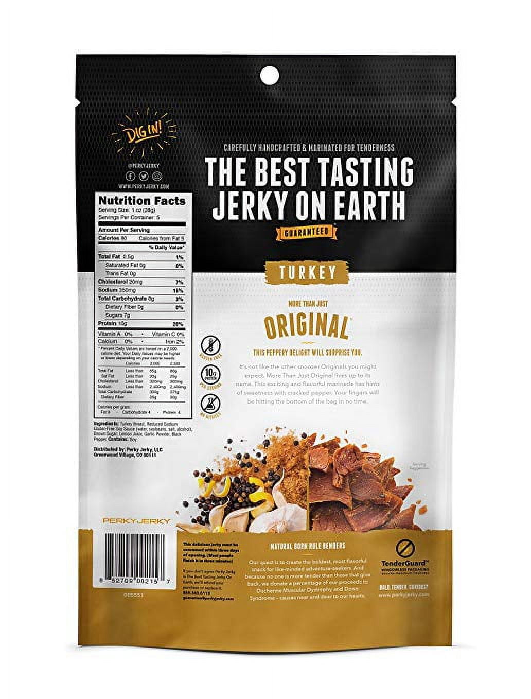 Perky Jerky More than just Original Turkey Jerky 5oz Resealable Bag